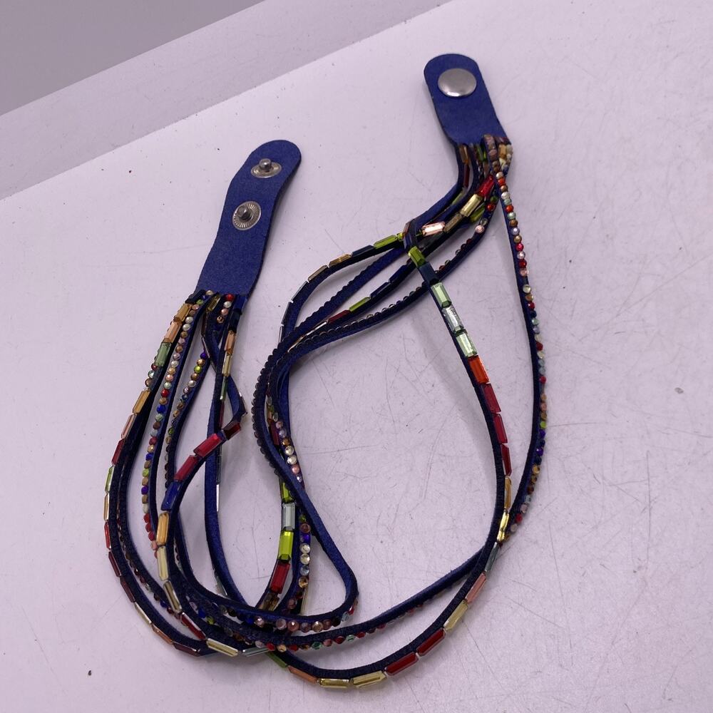 Womens Colorful Wrist Wrap Gem Bracelet